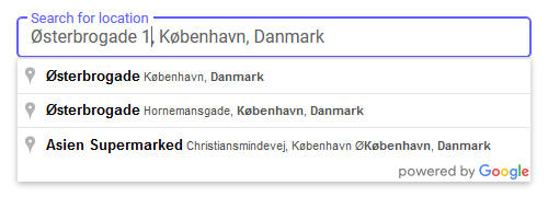 Address lookup field