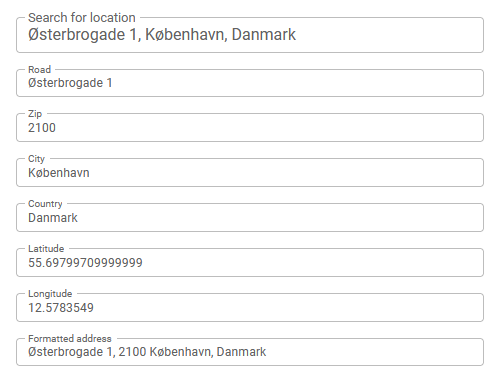 Address lookup field show related fields